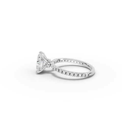 2.33 Ct Oval Hidden Halo Pavé Ring