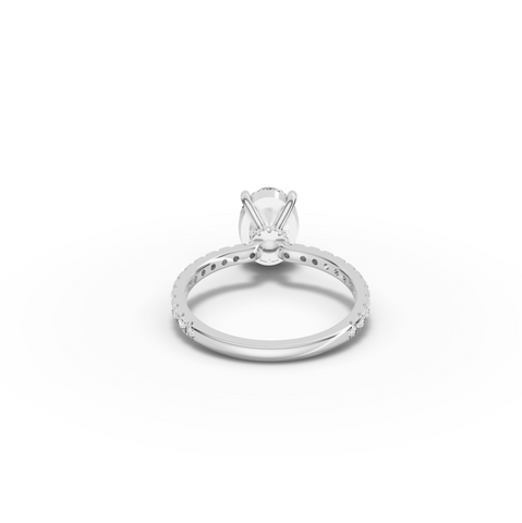 2.33 Ct Oval Hidden Halo Pavé Ring