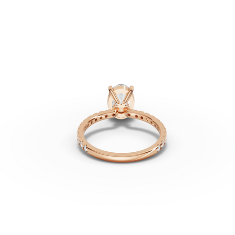2.33 Ct Oval Hidden Halo Pavé Ring