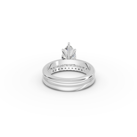 1.70 Ct Pear Solitaire Lab Grown Diamond Bridal Ring Set