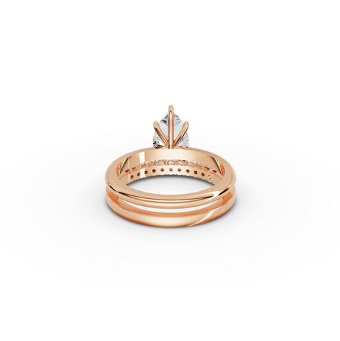 1.70 Ct Pear Solitaire Lab Grown Diamond Bridal Ring Set