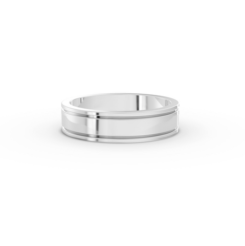 Classic Grooved Flat Men’s Wedding Band
