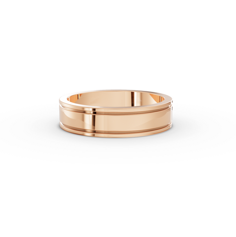 Classic Grooved Flat Men’s Wedding Band