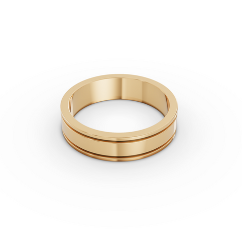 Classic Grooved Flat Men’s Wedding Band