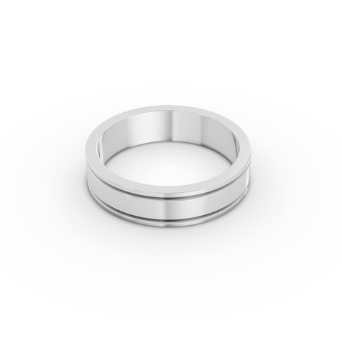 Classic Grooved Flat Men’s Wedding Band
