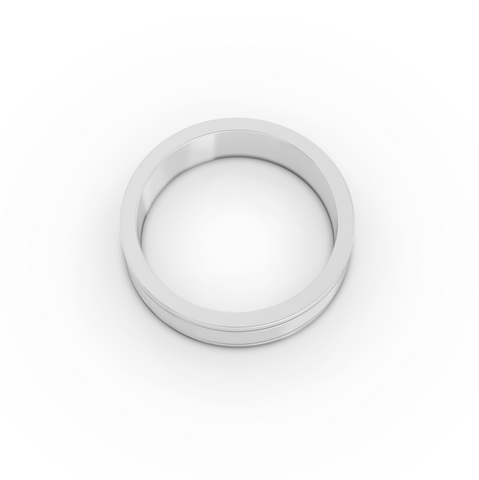 Classic Grooved Flat Men’s Wedding Band