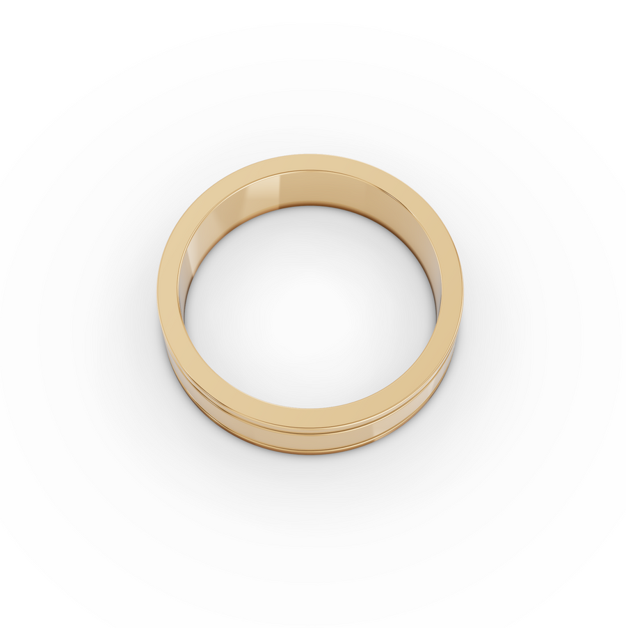 Classic Grooved Flat Men’s Wedding Band
