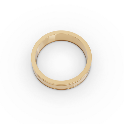 Classic Grooved Flat Men’s Wedding Band