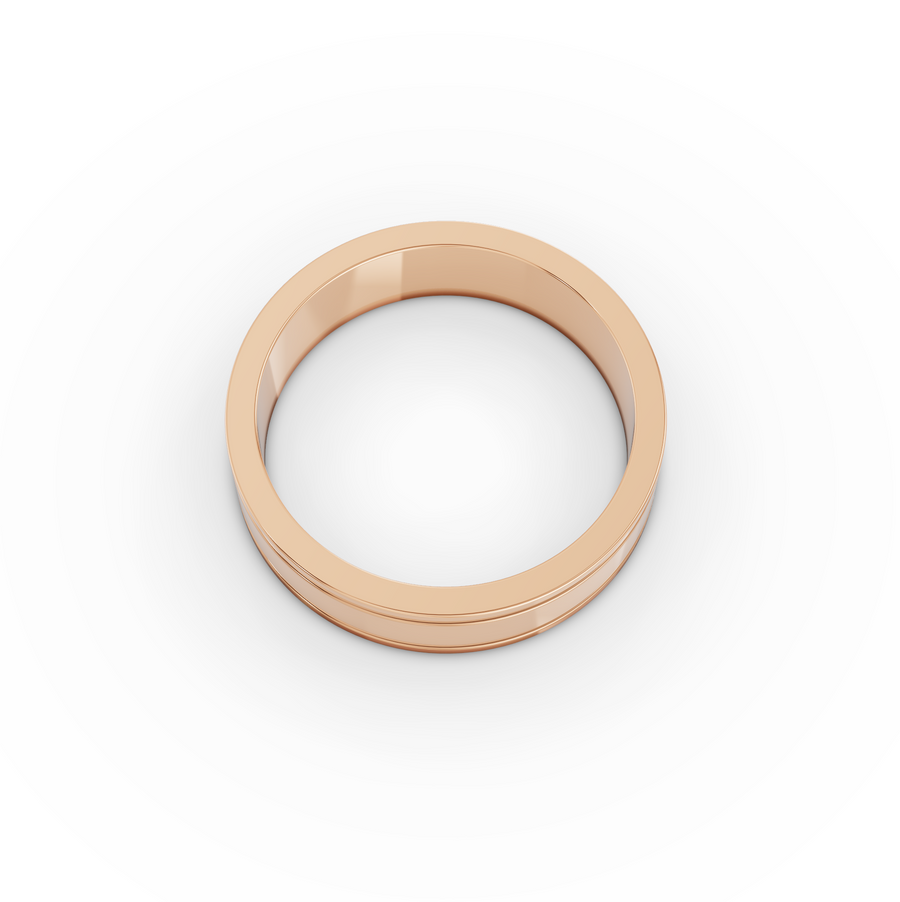 Classic Grooved Flat Men’s Wedding Band