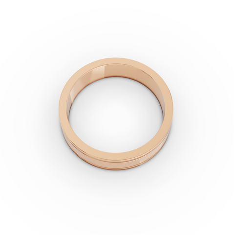 Classic Grooved Flat Men’s Wedding Band