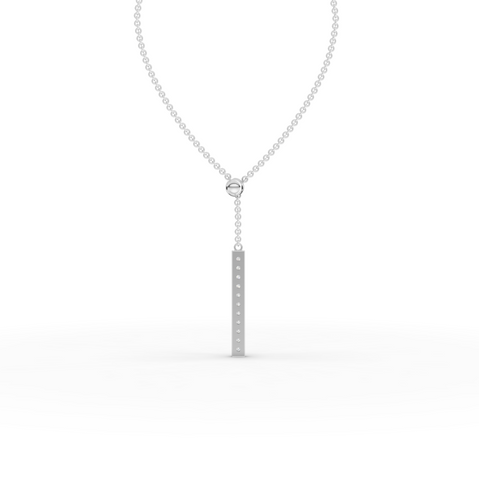 0.33 Ct Diamond Bar Lariat Pendant Necklace