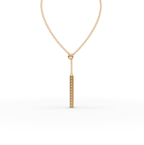 0.33 Ct Diamond Bar Lariat Pendant Necklace
