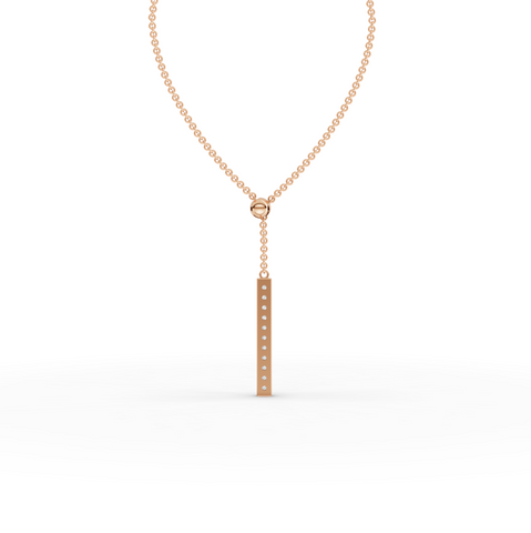 0.33 Ct Diamond Bar Lariat Pendant Necklace