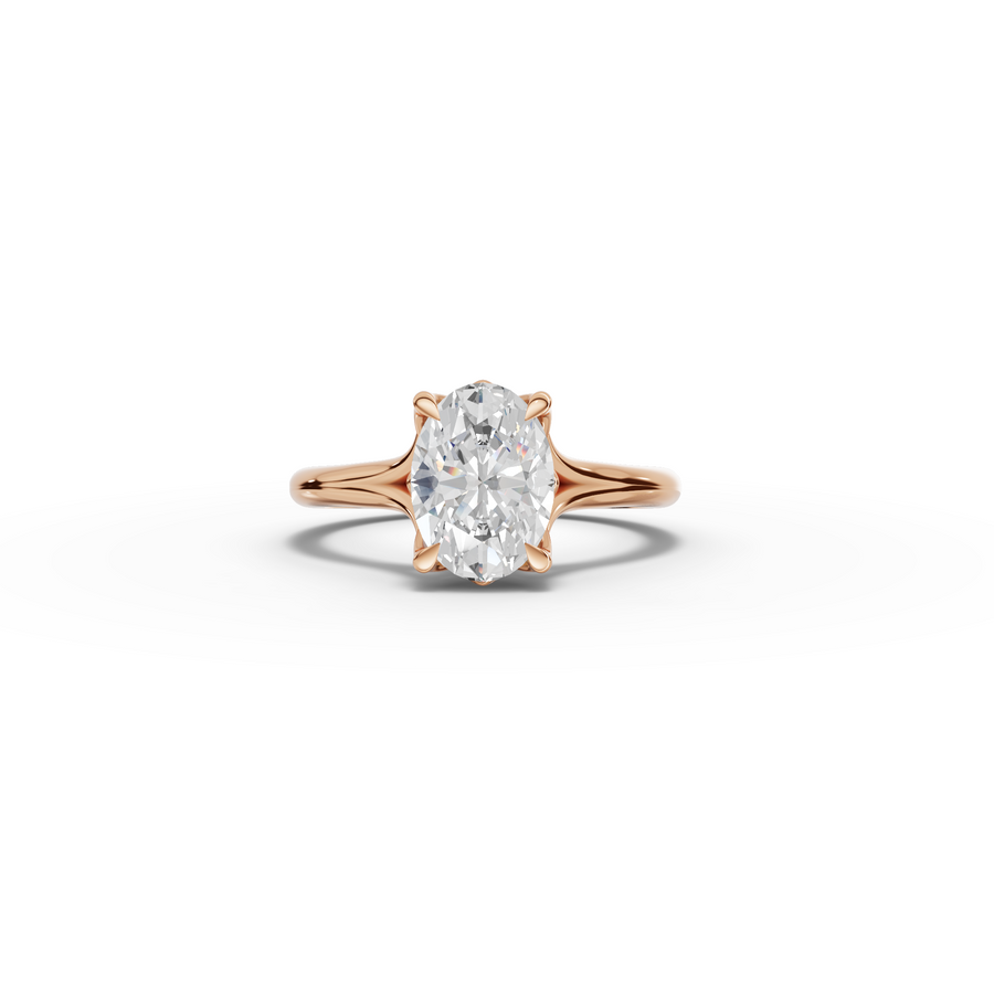 1.53 Ct Oval Lab Diamond Lotus Solitaire Ring