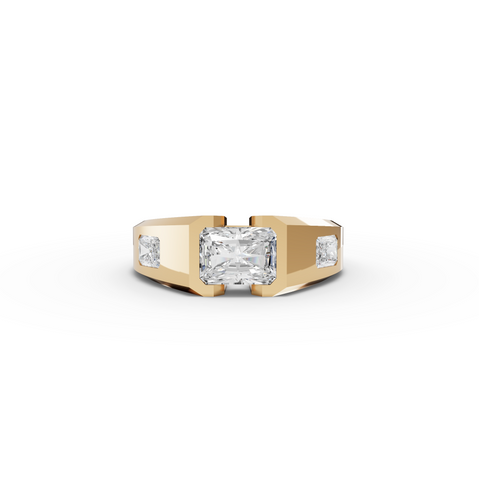 3.004 Ct Radiant Solitaire Men’s Lab Diamond Ring