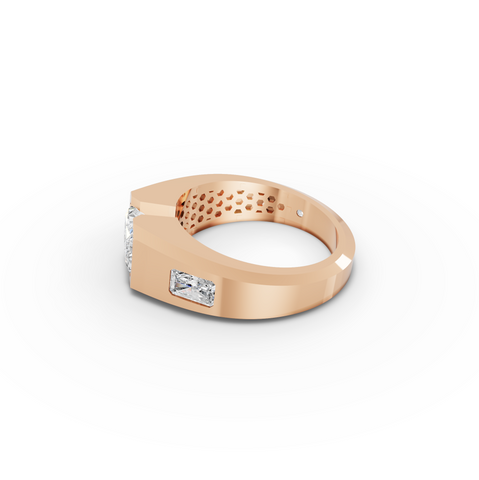3.004 Ct Radiant Solitaire Men’s Lab Diamond Ring