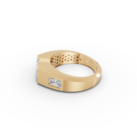 3.004 Ct Radiant Solitaire Men’s Lab Diamond Ring