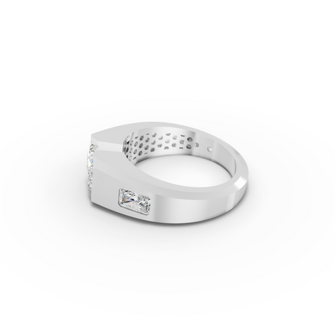 3.004 Ct Radiant Solitaire Men’s Lab Diamond Ring