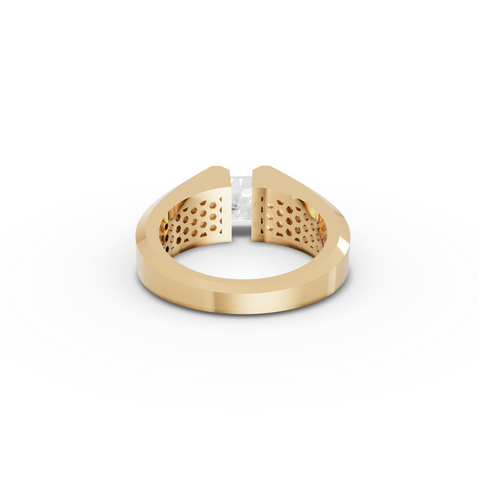 3.004 Ct Radiant Solitaire Men’s Lab Diamond Ring