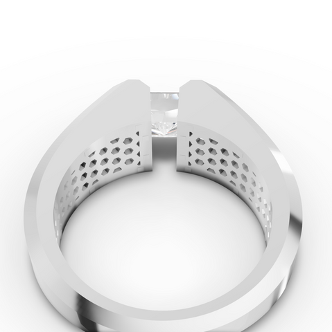 3.004 Ct Radiant Solitaire Men’s Lab Diamond Ring