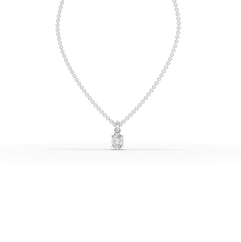 0.50 Ct Oval Solitaire Lab Grown Diamond Pendant