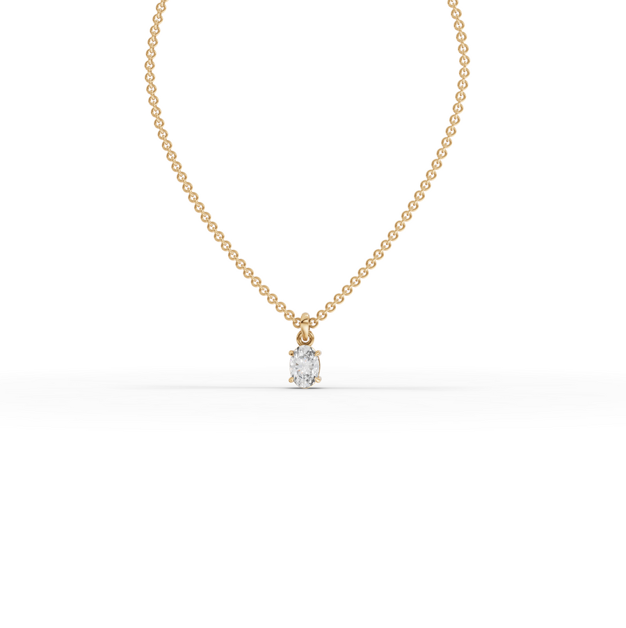 0.50 Ct Oval Solitaire Lab Grown Diamond Pendant