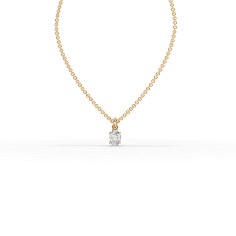 0.50 Ct Oval Solitaire Lab Grown Diamond Pendant
