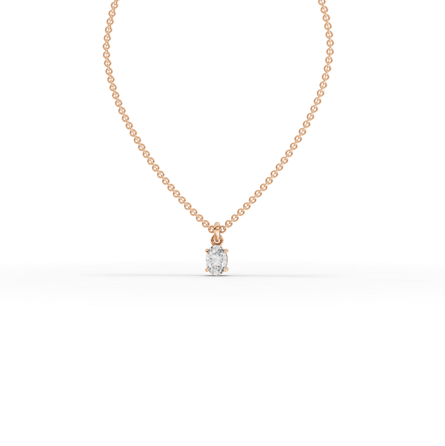 0.50 Ct Oval Solitaire Lab Grown Diamond Pendant