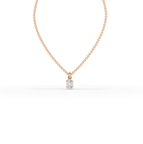 0.50 Ct Oval Solitaire Lab Grown Diamond Pendant
