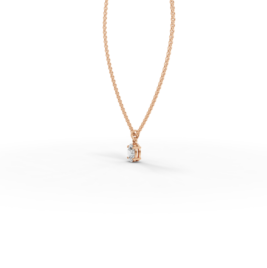 0.50 Ct Oval Solitaire Lab Grown Diamond Pendant