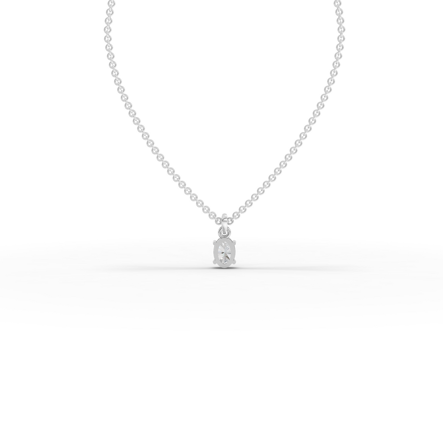 0.50 Ct Oval Solitaire Lab Grown Diamond Pendant