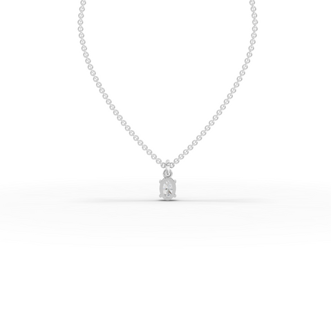 0.50 Ct Oval Solitaire Lab Grown Diamond Pendant