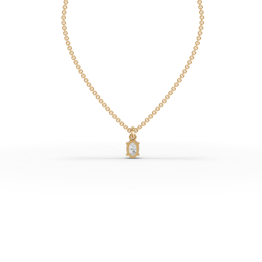 0.50 Ct Oval Solitaire Lab Grown Diamond Pendant