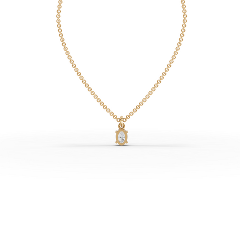 0.50 Ct Oval Solitaire Lab Grown Diamond Pendant