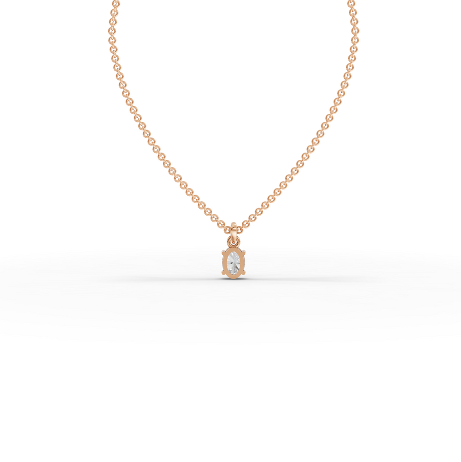 0.50 Ct Oval Solitaire Lab Grown Diamond Pendant