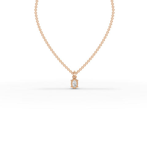 0.50 Ct Oval Solitaire Lab Grown Diamond Pendant