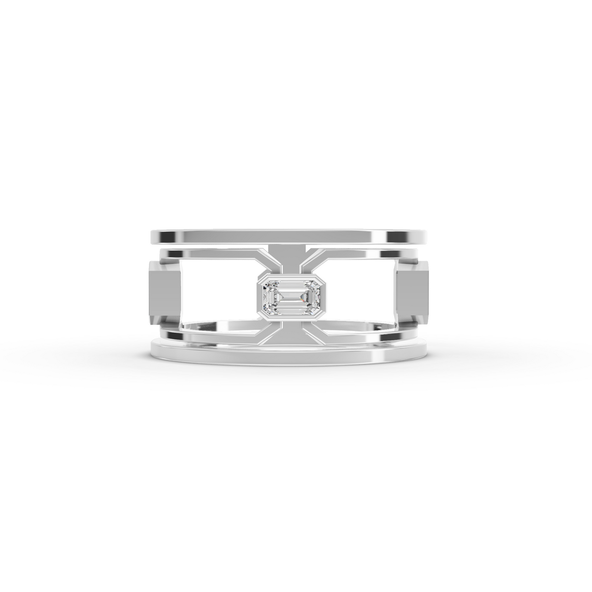 1.00 Ct Emerald Lab Grown Diamond Men’s Band Ring