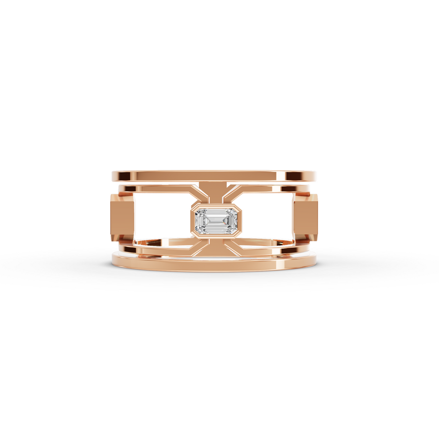 1.00 Ct Emerald Lab Grown Diamond Men’s Band Ring
