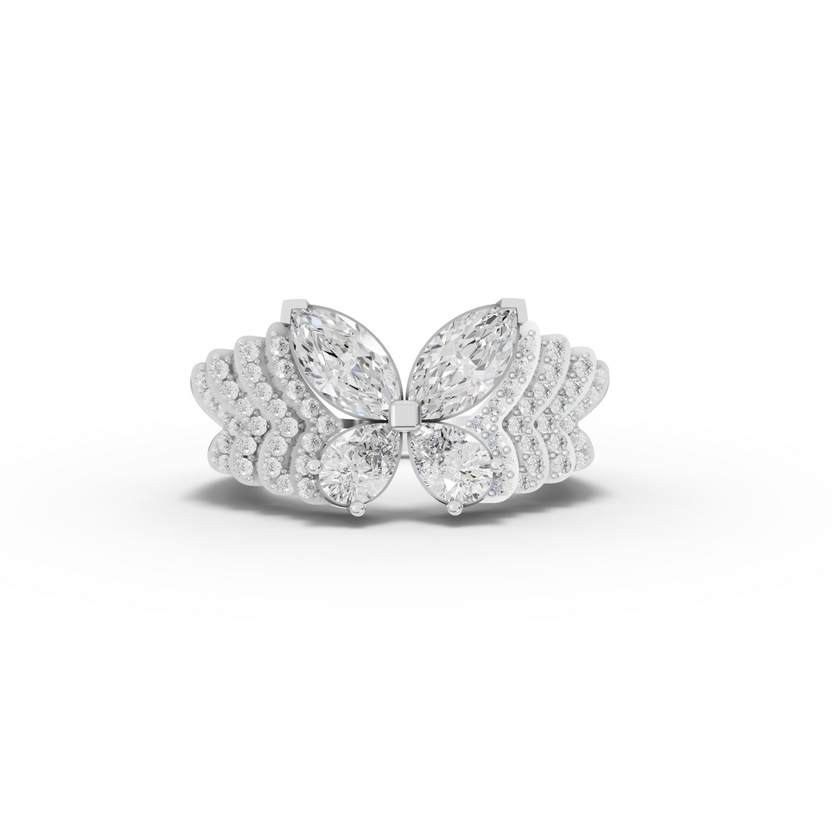 2.25 CT Butterfly Marquise & Round Lab Diamond Ring