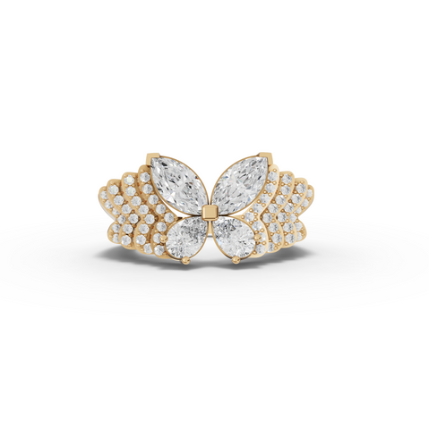 2.25 CT Butterfly Marquise & Round Lab Diamond Ring