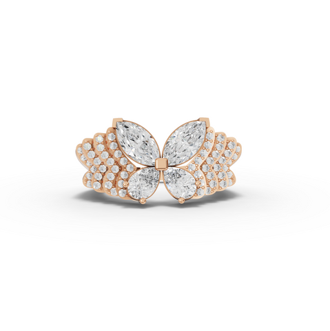 2.25 CT Butterfly Marquise & Round Lab Diamond Ring