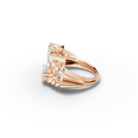 2.25 CT Butterfly Marquise & Round Lab Diamond Ring
