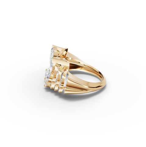 2.25 CT Butterfly Marquise & Round Lab Diamond Ring