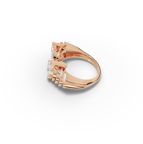 1.51 CT Butterfly Marquise & Round Pavé Lab Diamond Ring