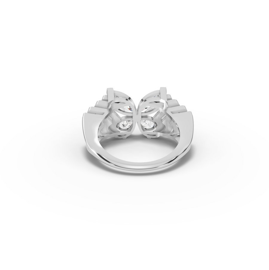 1.51 CT Butterfly Marquise & Round Pavé Lab Diamond Ring