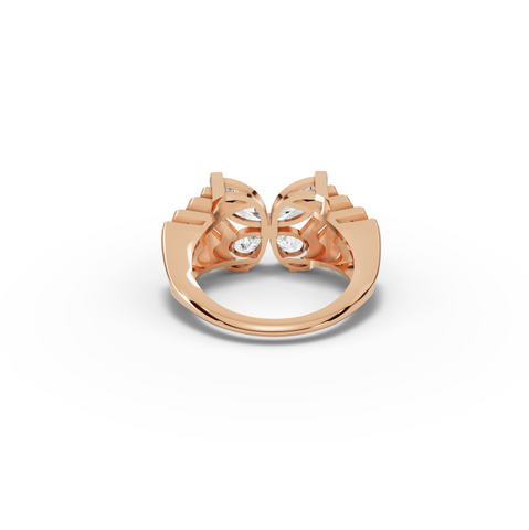 1.51 CT Butterfly Marquise & Round Pavé Lab Diamond Ring