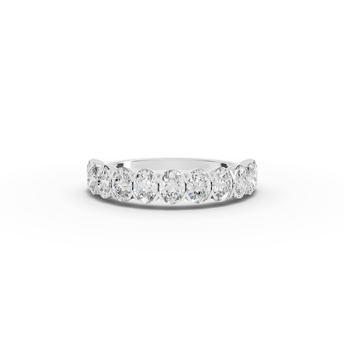 1.16 CT Oval Half Eternity Lab Diamond Ring
