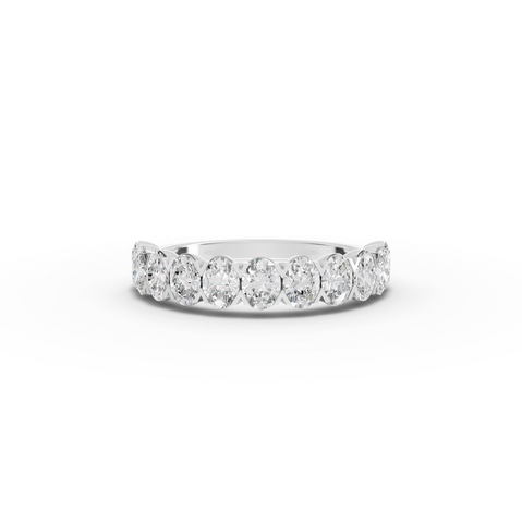 1.16 CT Oval Half Eternity Lab Diamond Ring