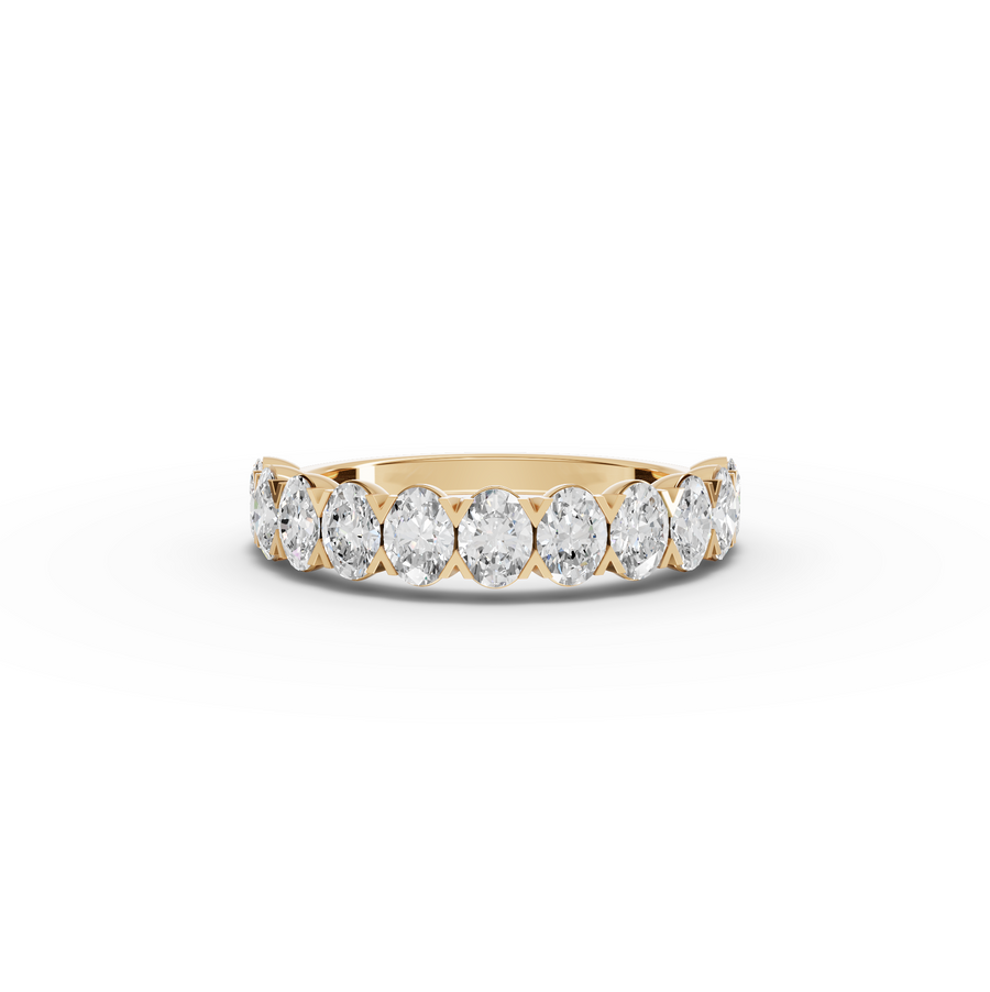 1.16 CT Oval Half Eternity Lab Diamond Ring