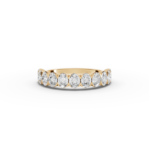 1.16 CT Oval Half Eternity Lab Diamond Ring